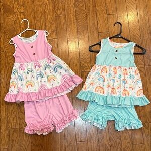 Rainbow Ruffle Shorts Set